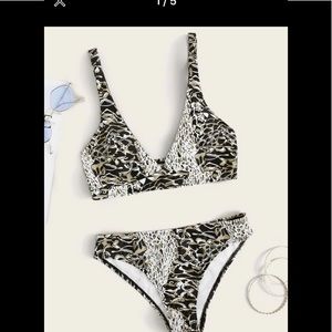Animal pattern bikini swimsuit